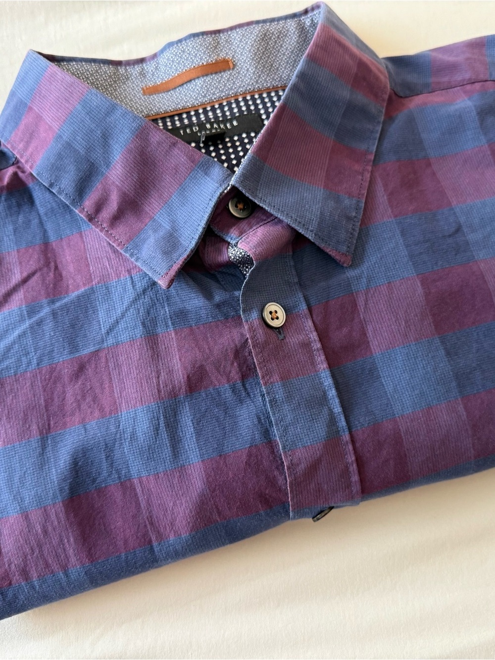 Ted Baker London Men’s Long Sleeve Plaid Button Up Shirt 100% Cotton - Size 7